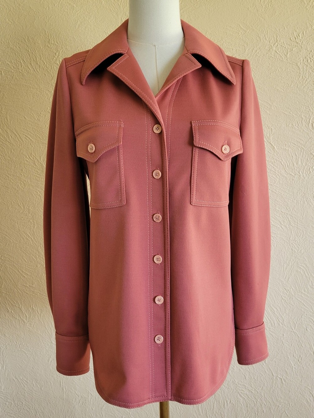 Act 3 | 70s Vintage Polyester Rose Shacket